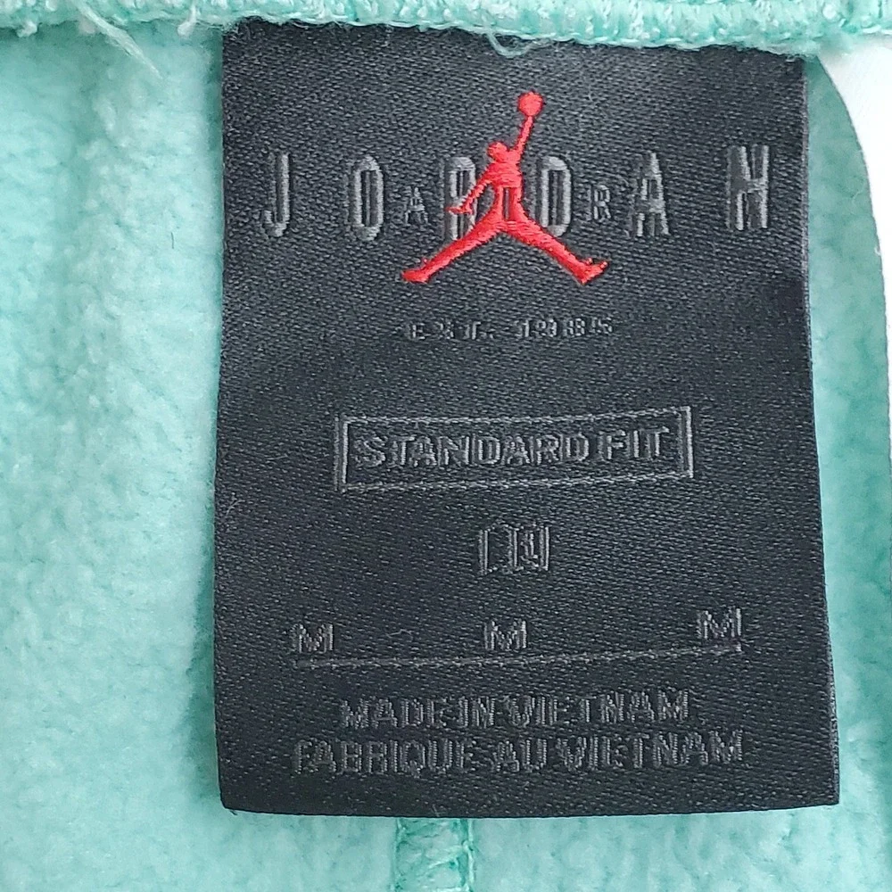 Jordan Men Activewear Shorts M Teal Embroidered Sweat Fleece AJ 11 Jumpman